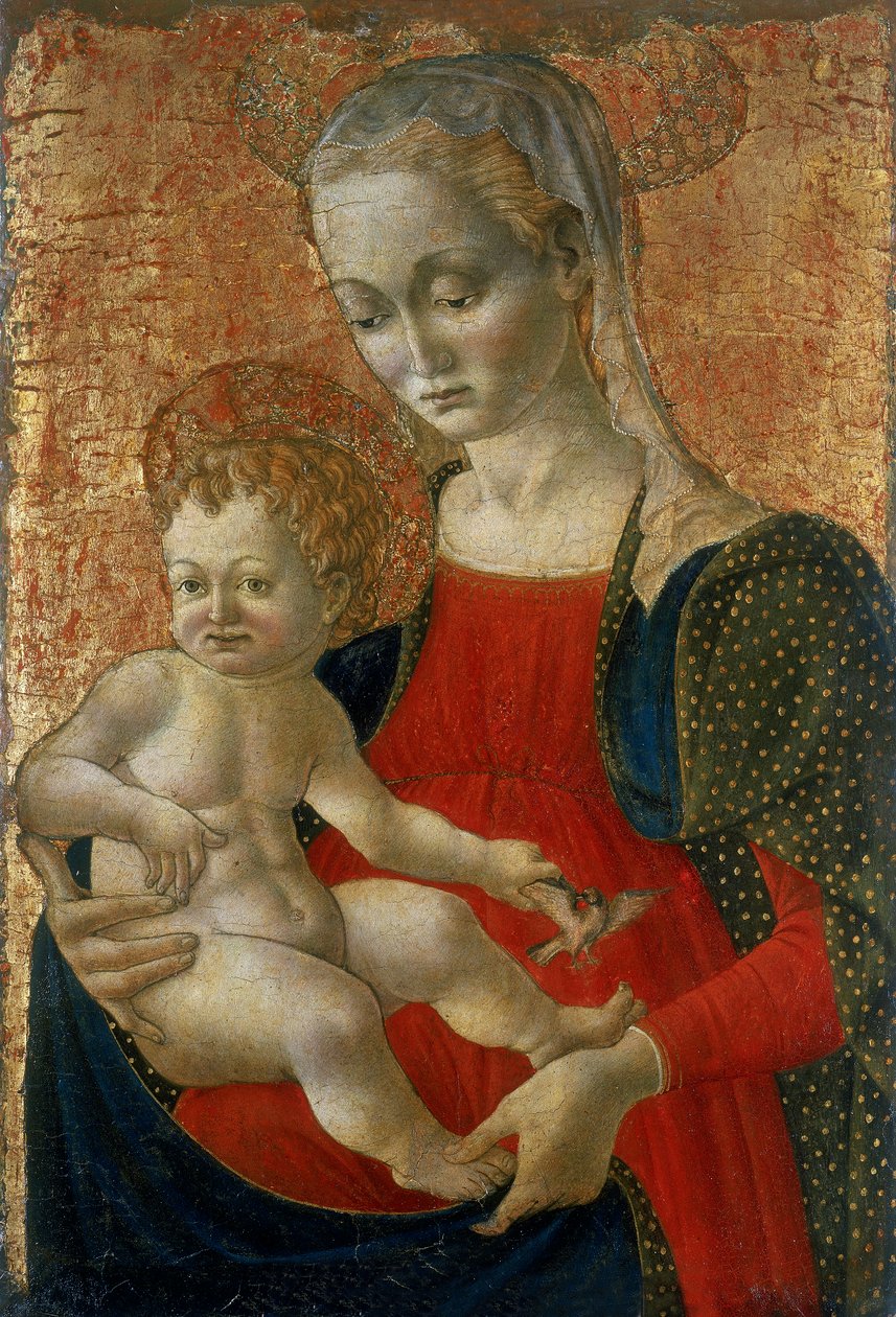 Madonna med barn, ca. 1440-1460 (tempera på træ) swed av Master of Pratovecchio attr.to Master of Pratovecchio attr.to