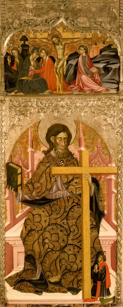 Sankt Filip och en givare övervunnen av korsfästelsen (olja och tempera på panel) av Master of Retascón