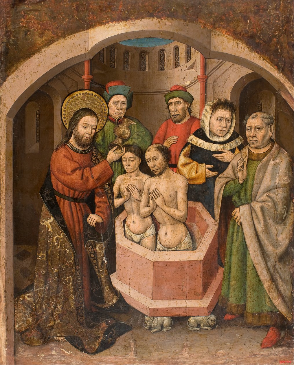 Saint Bartholomew Baptising av Master of Saint Bartholomew
