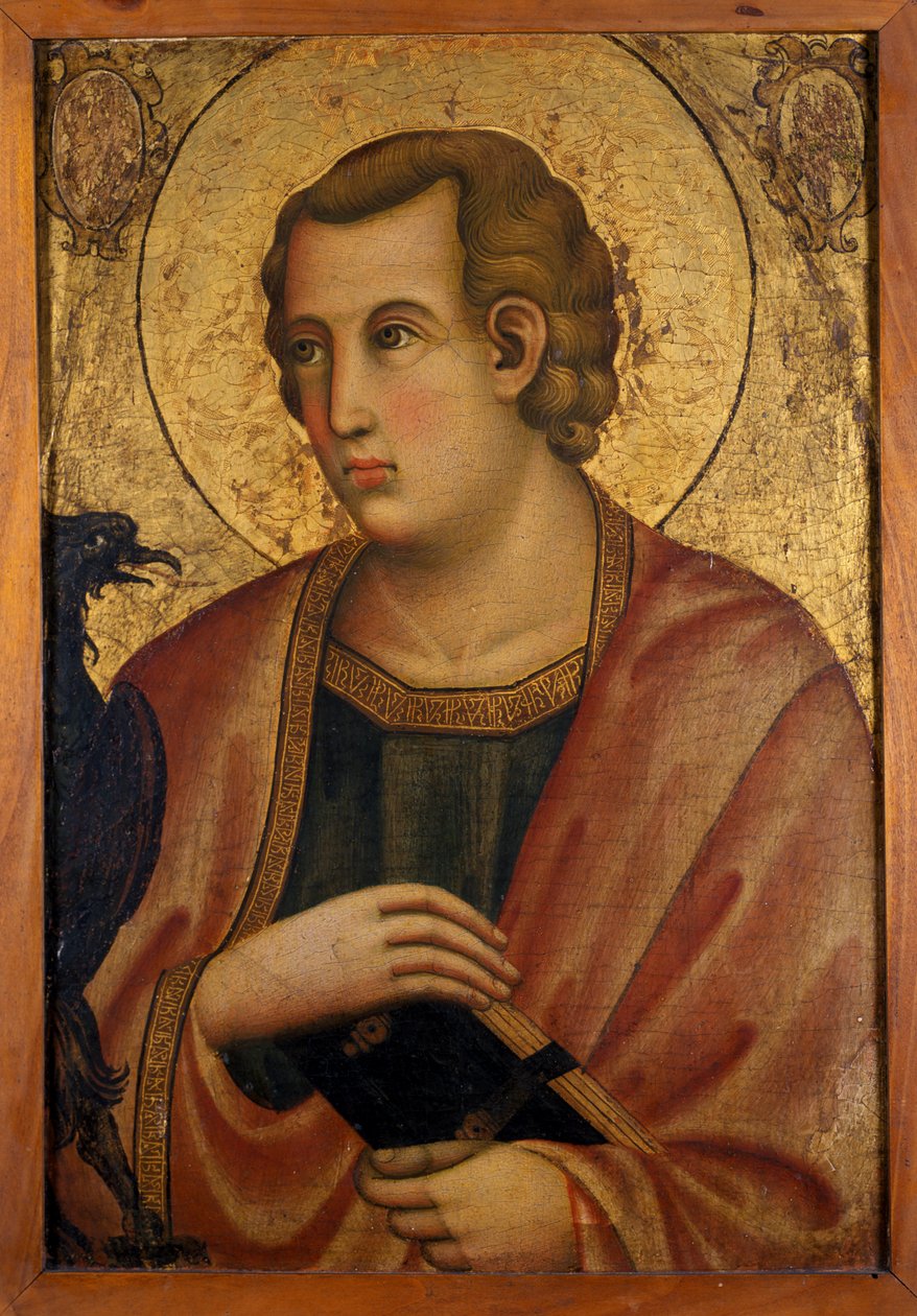 Johannes evangelisten (tempera på trä) av Master of San Torpe