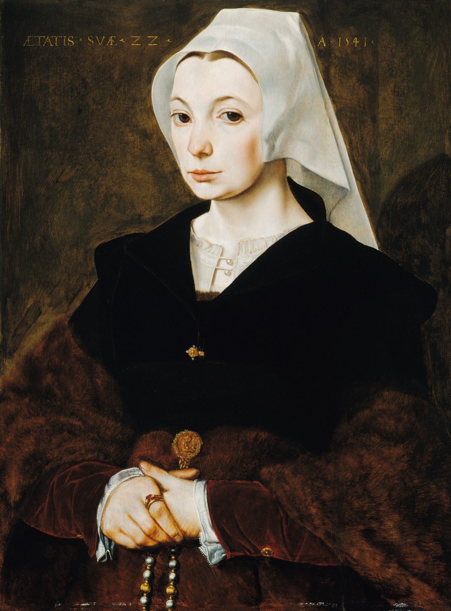 Portrait of a young woman  av Master of the 1540s