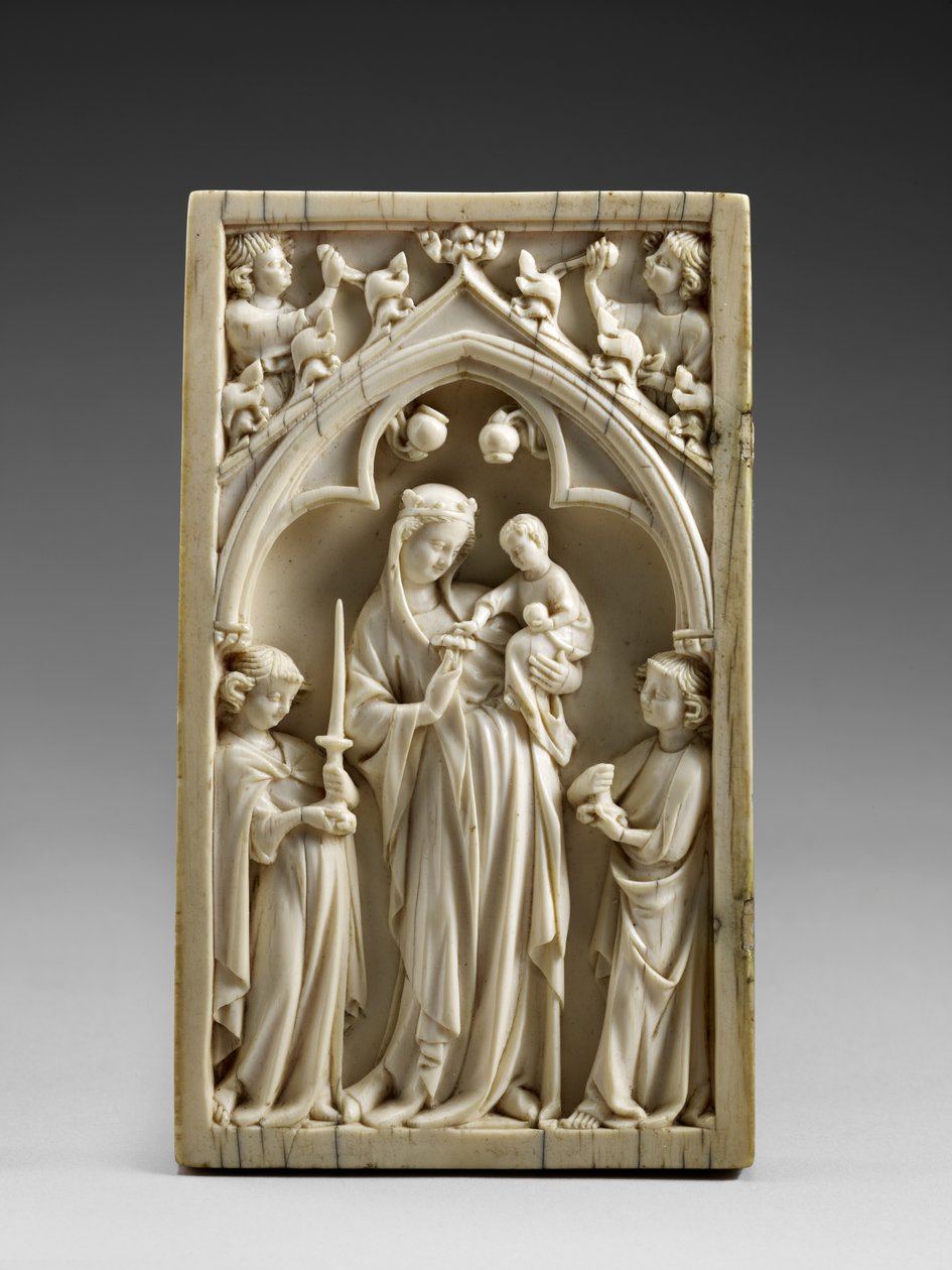 Jungfru och barn i ära, ca 1325-50 av Master of the Berlin Triptych Master of the Berlin Triptych