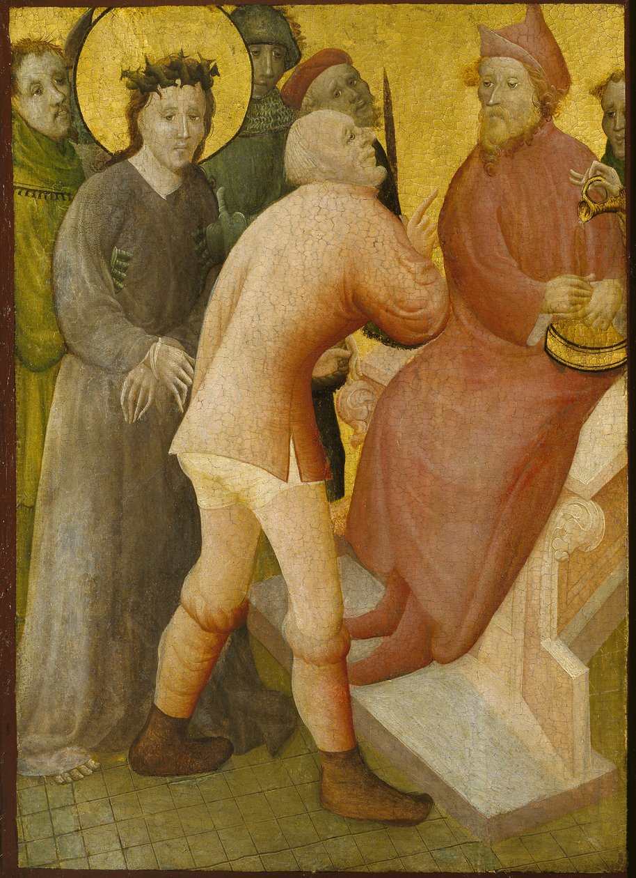 Kristus före Pilatus (tempera och förgyllning på panel) av Master of the Bielefeld Altar