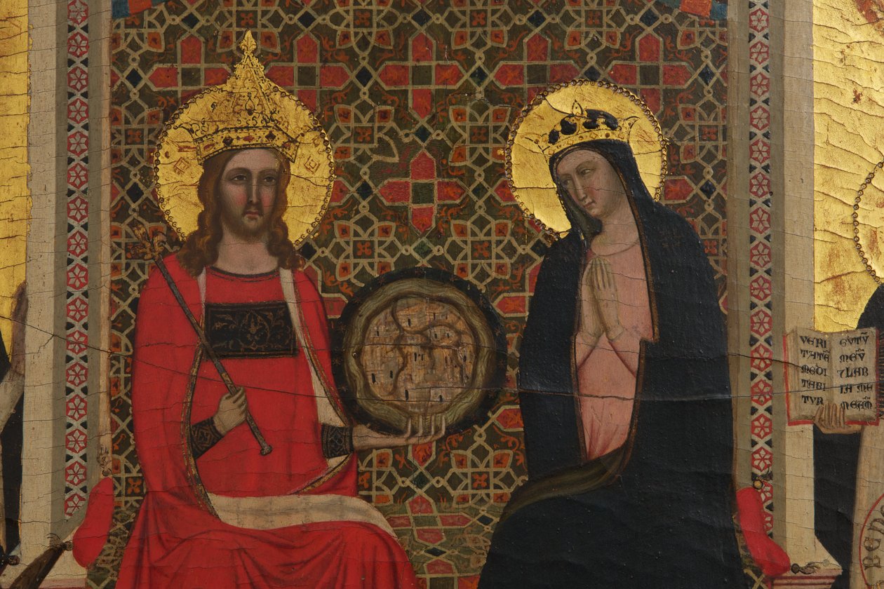 Detalj av Jungfrun, Kristus och 17 heliga av Master of the Dominican Effigies
