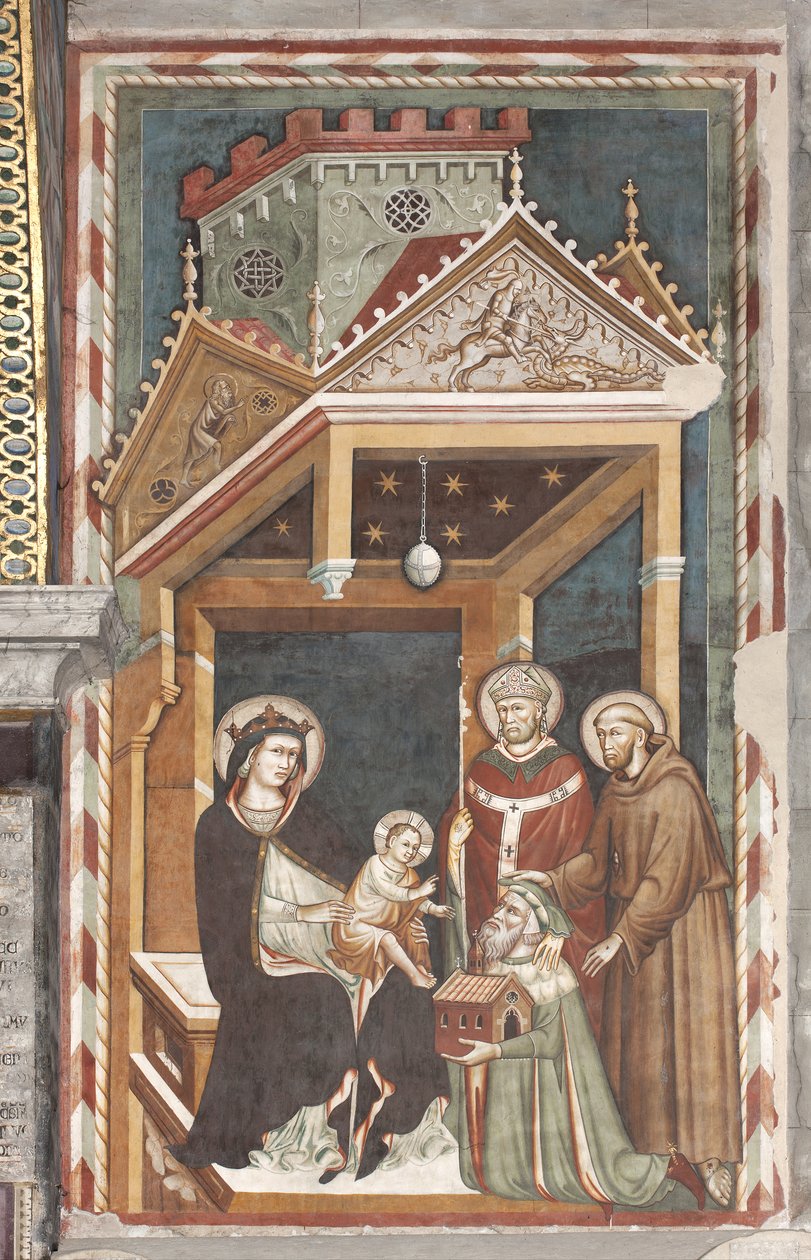 Madonna och barn med Saint Francis, Saint Nicholas och Antonio Fissiraga, Fissiraga Tomb, 1318 av Master of the Fissiraga Tomb Master of the Fissiraga Tomb
