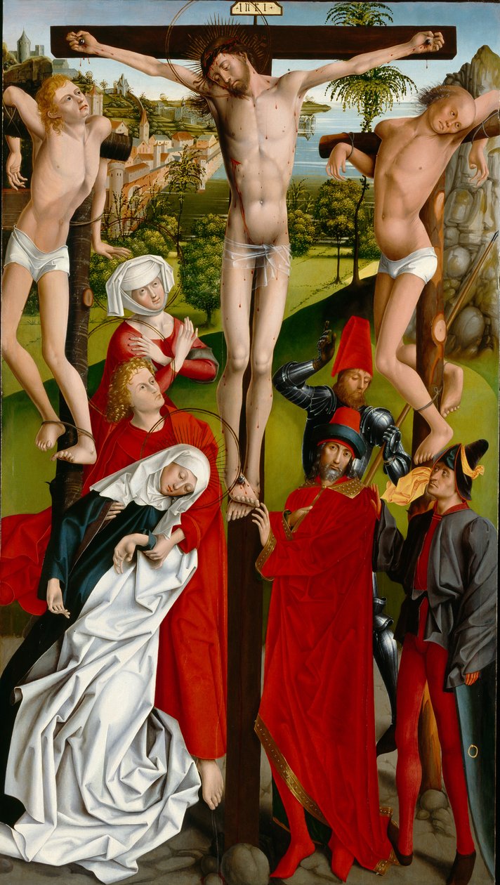 The Crucifixion, c.1470 (olja på träpanel) av Master of the Freising Visitation