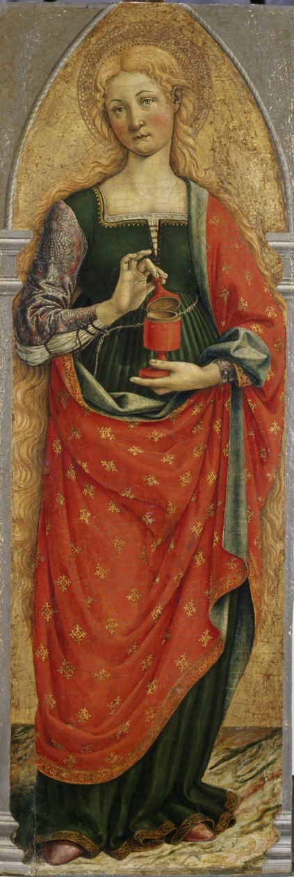 St. Maria Magdalena, ca 1480 (tempera på poppelträ) av Master of the Gardner Annunciation Master of the Gardner Annunciation