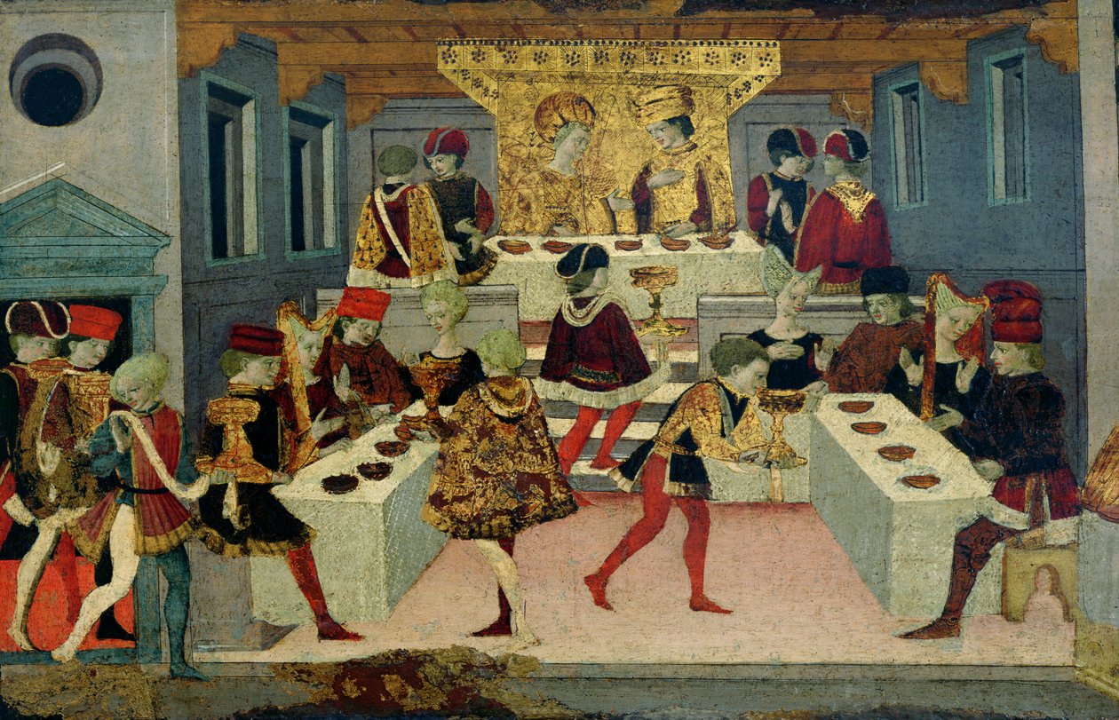 The Story of Alatiel Tavoli: detalj av banketten (detalj av 61024) av Master of the Jarves Chest