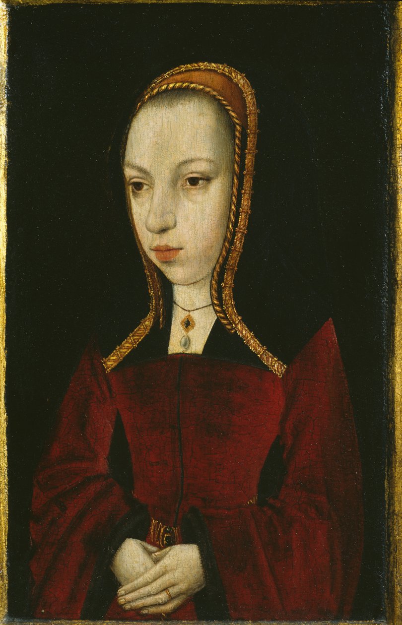 Porträtt av Margareta av Österrike, ca 1495 (målning på träpanel) av Master of the Legend of the Magdalen
