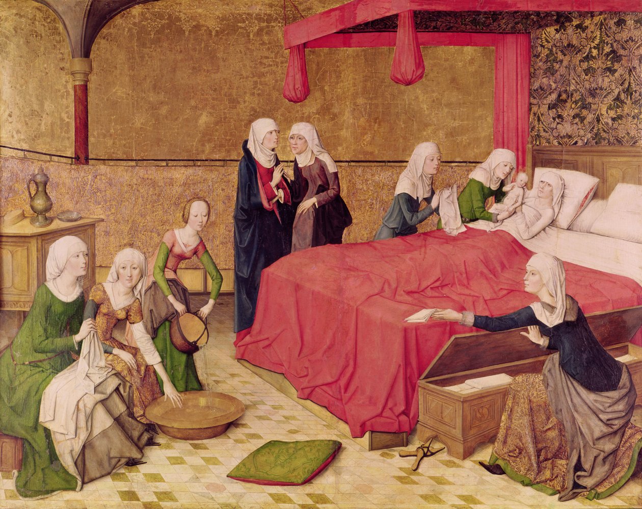 Jungfruns födelse av Master of the Life of Virgin Mary