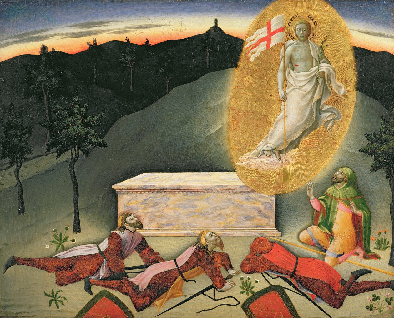 Uppståndelsen, 1400-talet (tempera på panel) av Master of the Osservanza