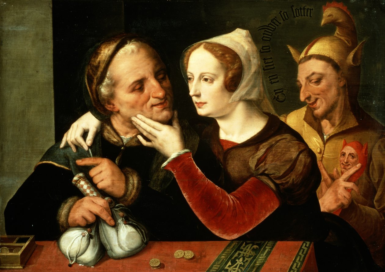 Den äldre blir, den galna blir, så säger den gamle av Master of the Prodigal Son