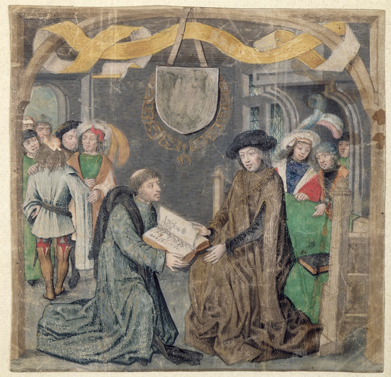 Presentationen av en bok för en Herre av Master of the St. Bartholomew Altarpiece