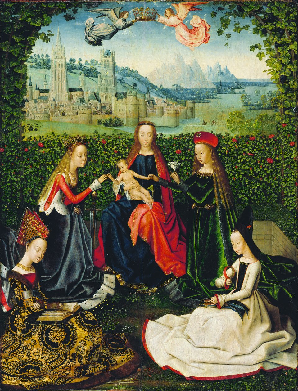 Jungfrun från rosenträdgården, 1475-80 av Master of the St. Lucy legend Master of the St. Lucy legend