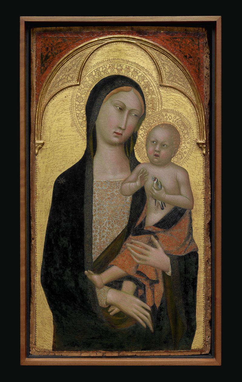 Virgin and Child, c.1340-50 (temper & gold lau on wood)swed av Master of the Straus Madonna