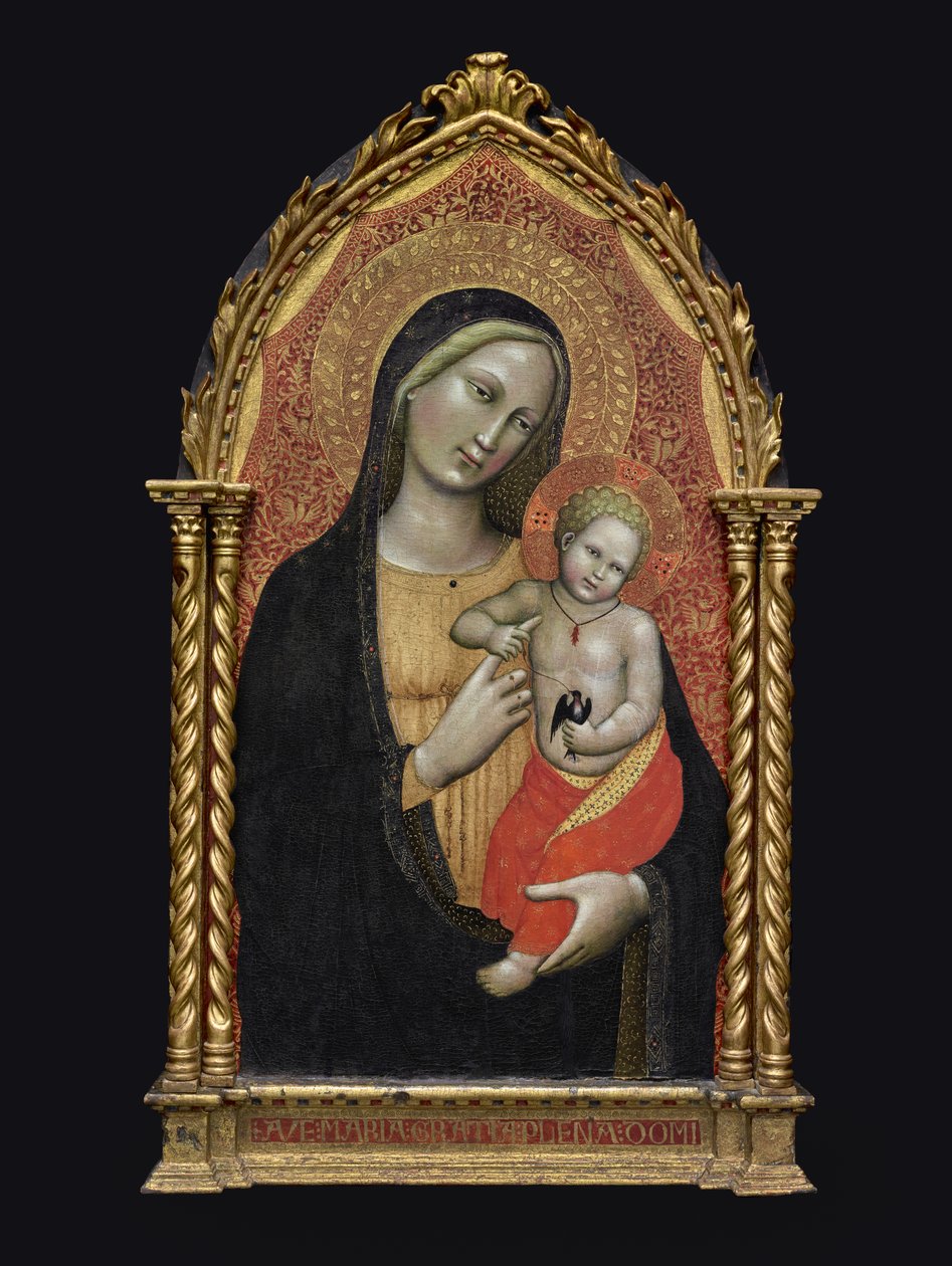 Jungfru och barn, ca 1395-1400 (tempera och bladguld på trä) av Master of the Straus Madonna