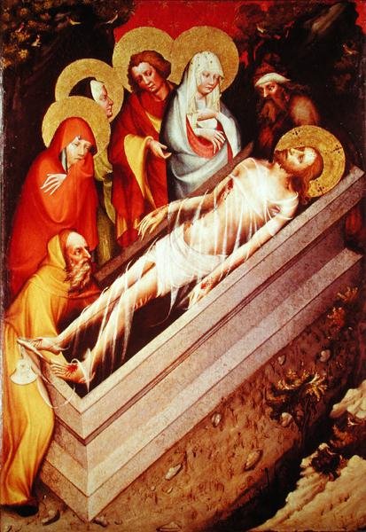 Gravläggningen, detalj från Trebon-altartavlan av Master of the Trebon Altarpiece