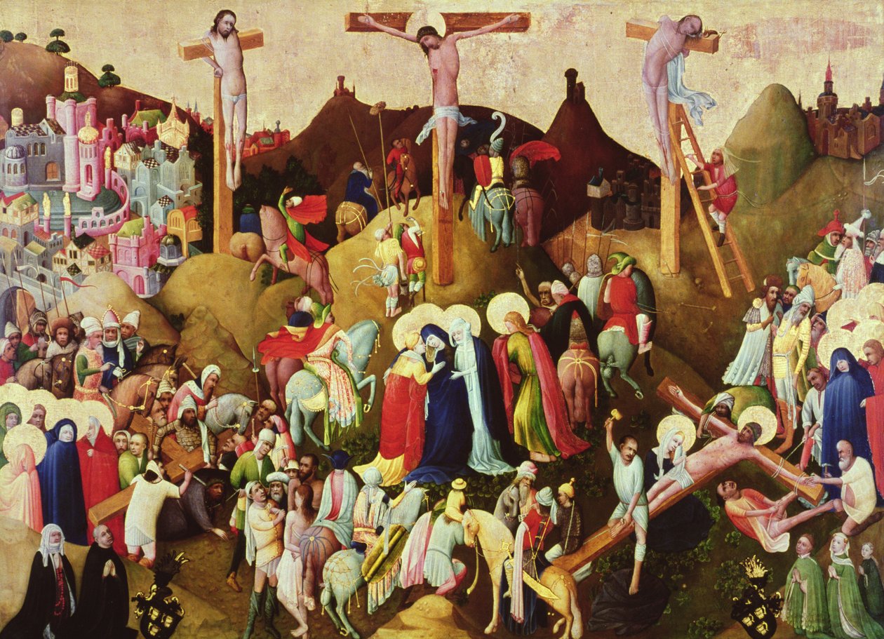 Golgata, donerad till St Columbas kyrka av familjen Wasservass, ca 1420-30 (panel) av Master of the Wasservass Calvary