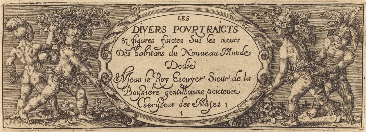 Les divers pourtraicts et figures I (Titelsida) av Master AD