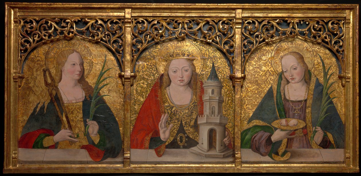 Heliga Apollonia, Barbara och Agatha, 14901500. av Master Alejo