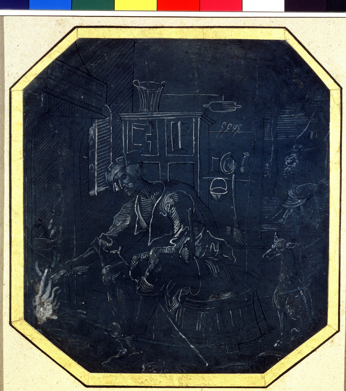 Liknelse om den förlorade sonen: den unge sonen före elden. Teckning av mästaren i Antwerpen (aktiv omkring 1520), tidigt 1500-tal. Pushkin-museet, Moskva av Master Antwerp