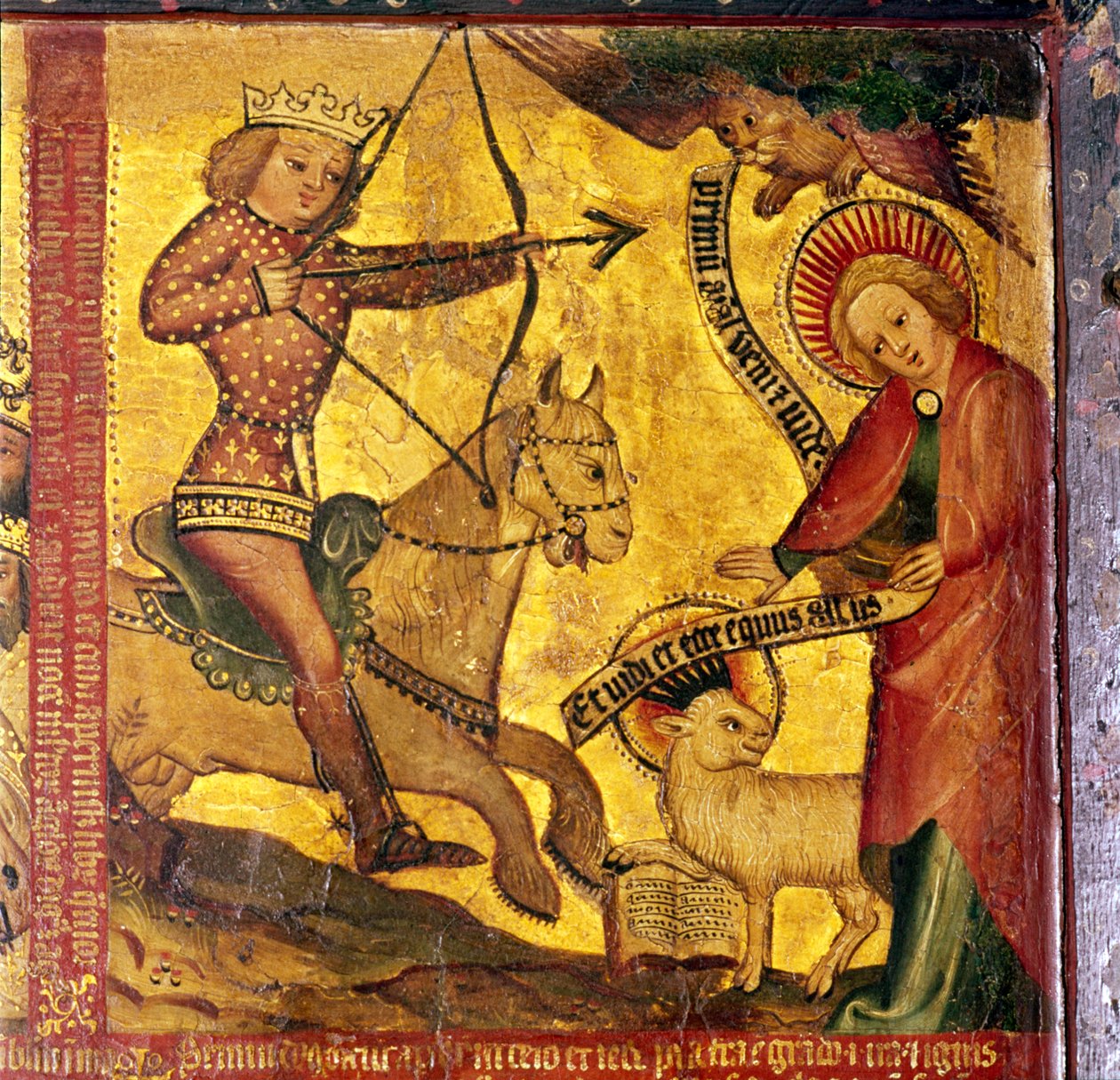 Den första ryttaren, identifierad med den romerske kejsaren Gaius AD37-41, 1300-1400-talet av Master Bertram of Hamburg