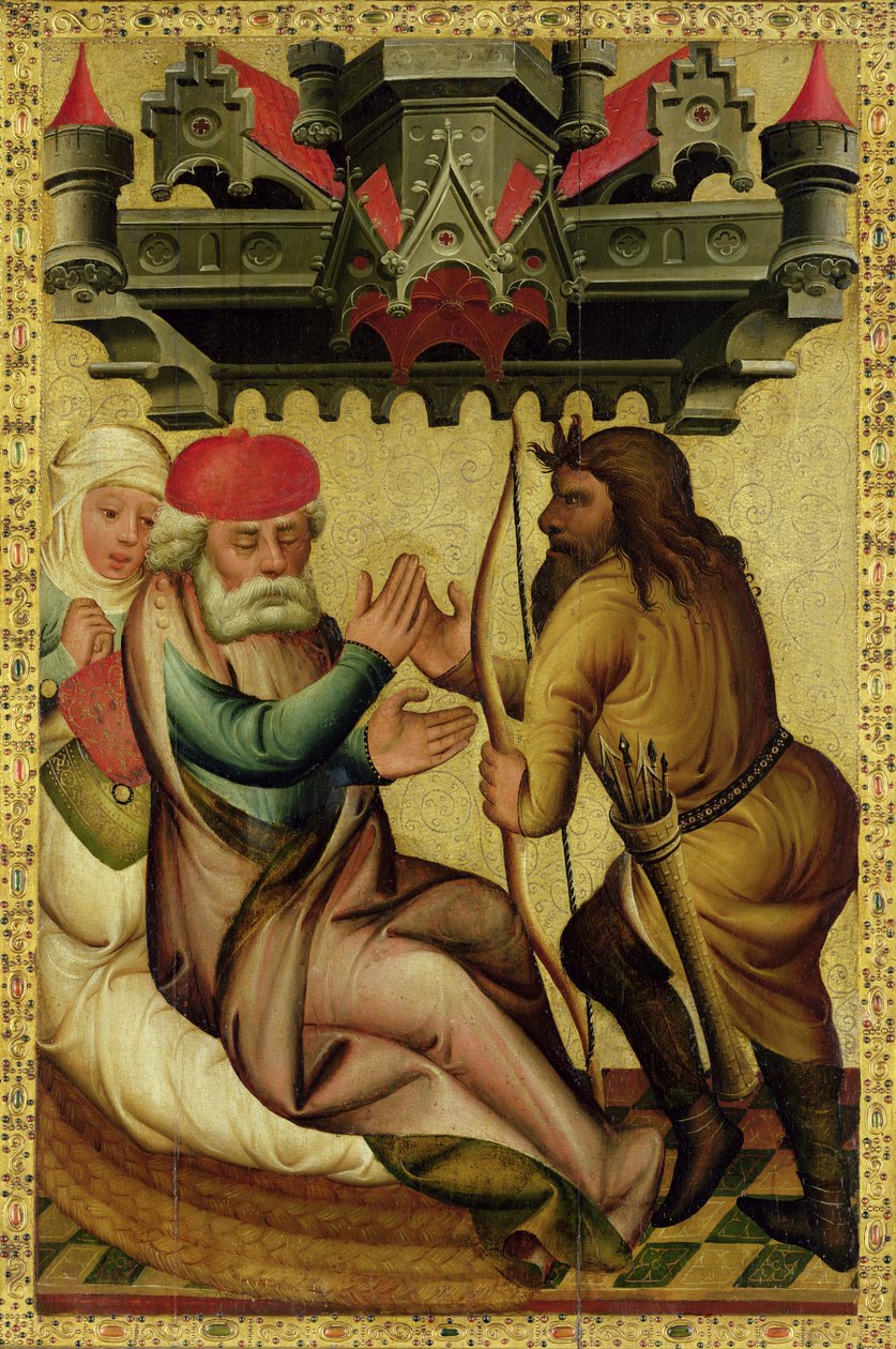Isak och Esau från St. Peters Högaltar i Hamburg, Grabower Altaret, 1383 (tempera på panel) av Master Bertram of Minden