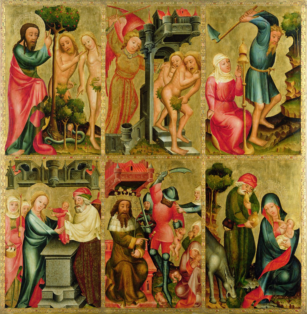 Högra flygeln av St. Peters högaltar i Hamburg, Grabower-altaret, 1383 (tempera på panel) av Master Bertram of Minden