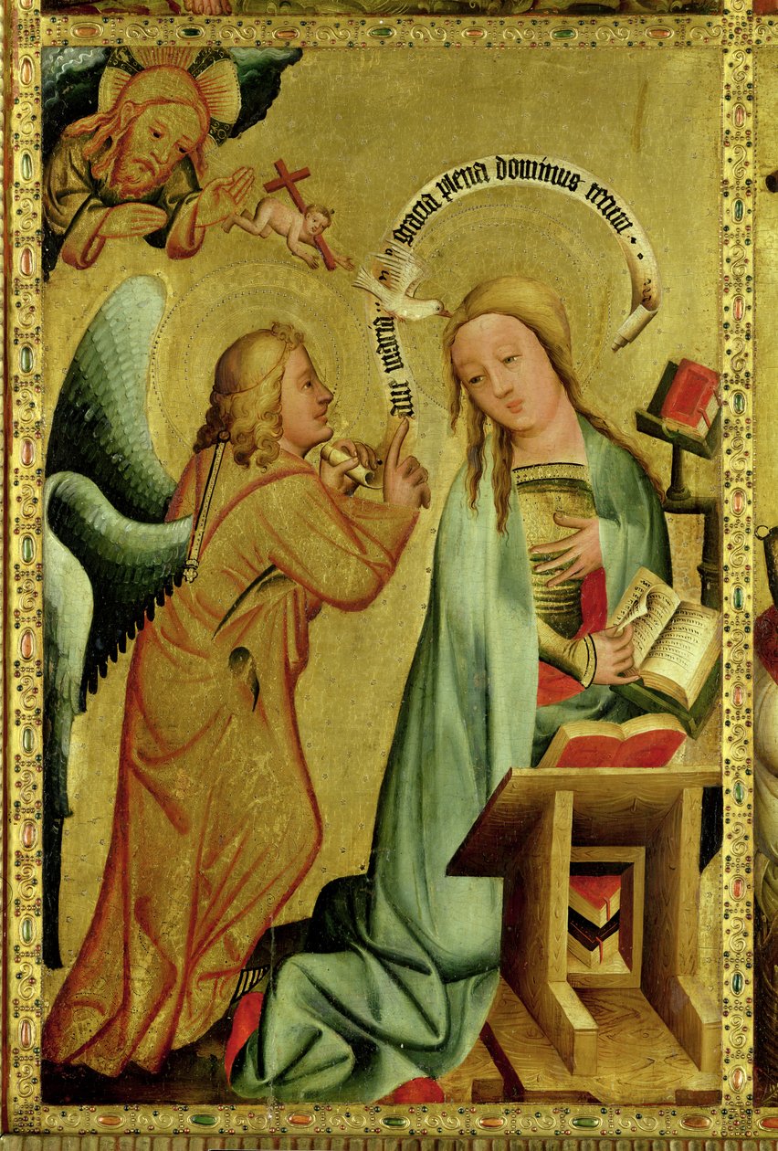 Bebådelsen från St. Peters högaltar i Hamburg, Grabower-altaret, 1383 (tempera på panel) av Master Bertram of Minden
