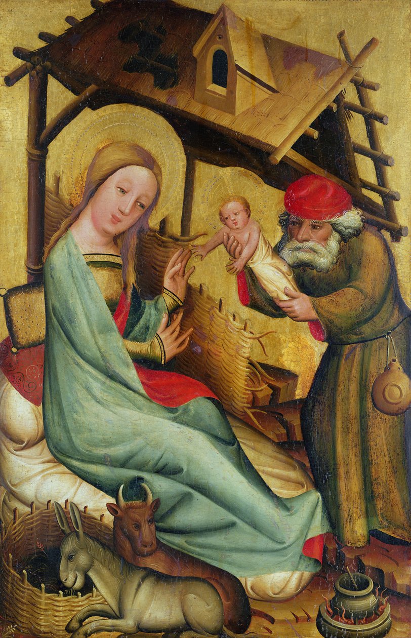 Födelsekyrkan från St. Peters högaltar i hamburg, Grabower-altaret, 1383 (tempera på panel) av Master Bertram of Minden