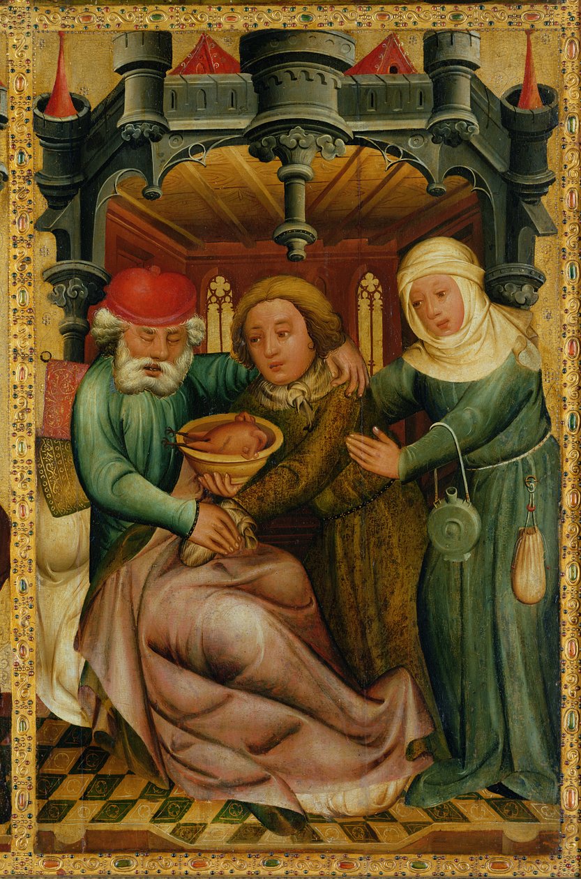 Den stulna välsignelsen från St. Peters högaltar i Hamburg, Grabower-altaret, 1383 (tempera på panel) av Master Bertram of Minden