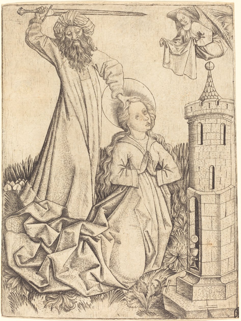 Sankt Barbaras martyrskap av Master E.S.