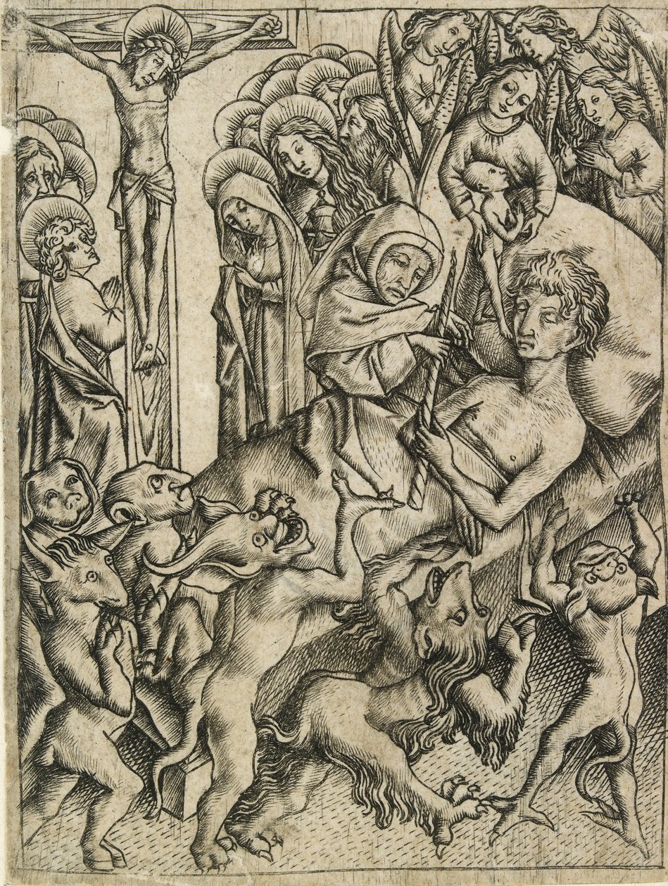 Triumfen över all frestelse i dödens timme, c1400-talet av Master ES