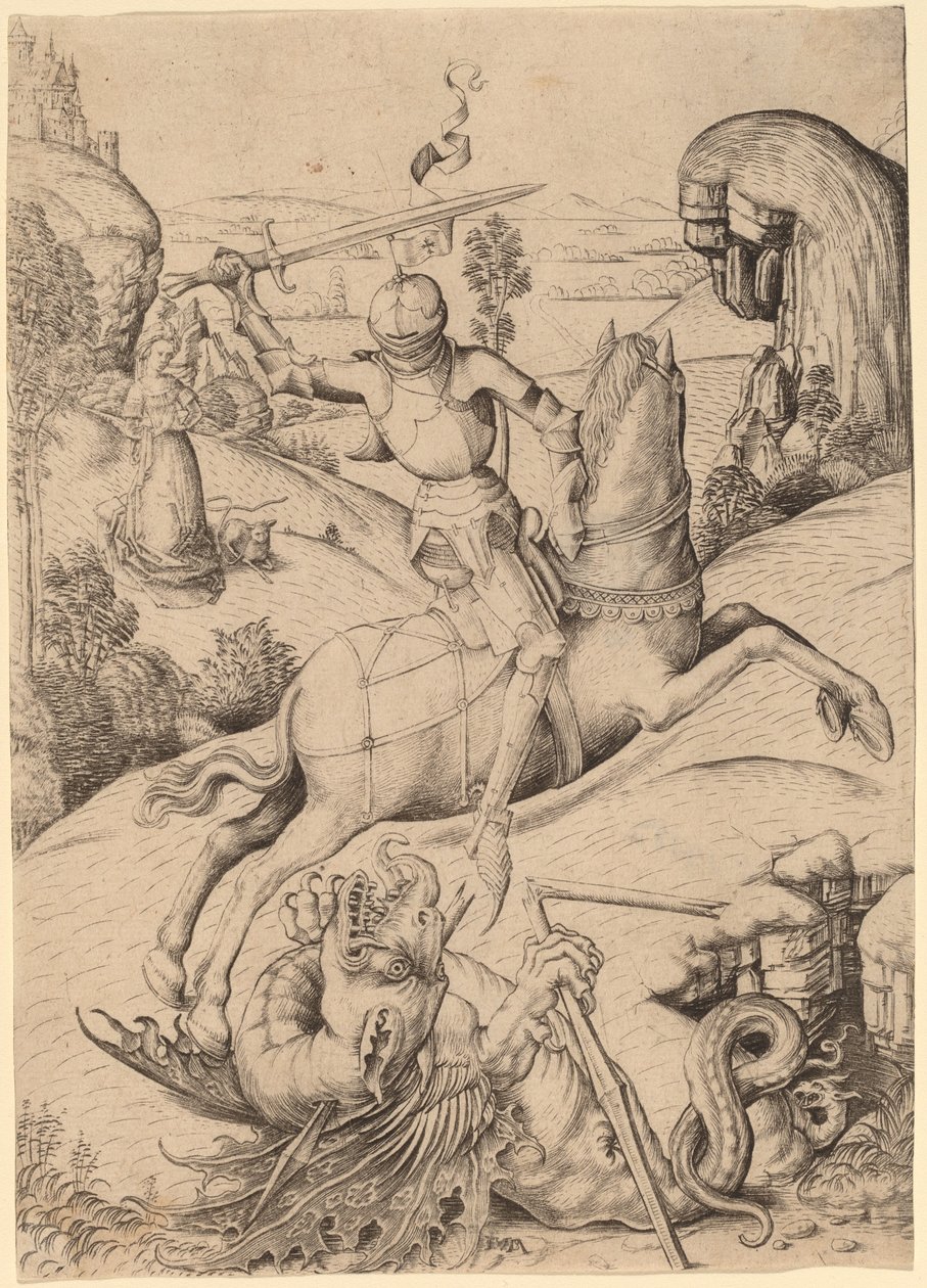 Sankt Georg och draken av Master FVB and Israhel van Meckenem
