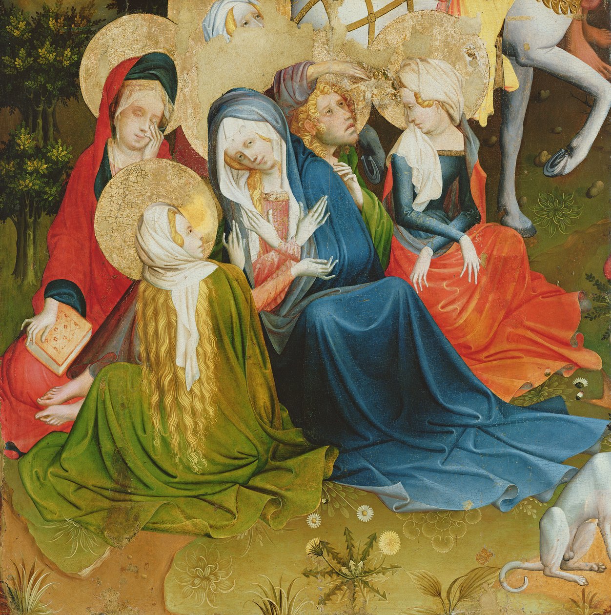 Grupp av kvinnor vid korsfästelsen, panel från St. Thomas-altaret från St. John