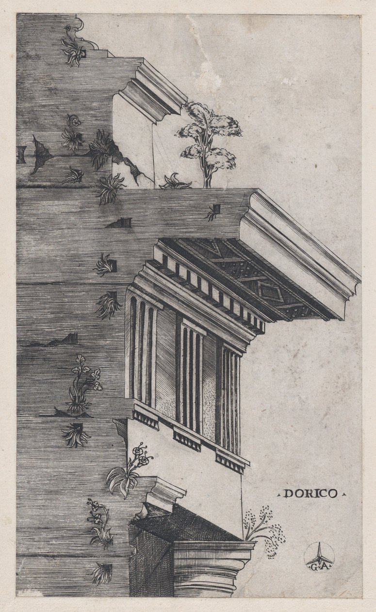 Mirror of Roman Magnificence: Dorisk ordning, ca. 1537., ca. 1537 av Master GA