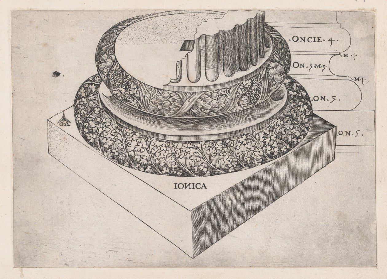 Mirror of Roman Magnificence: Jonisk bas, ca. 1537., ca. 1537 av Master GA