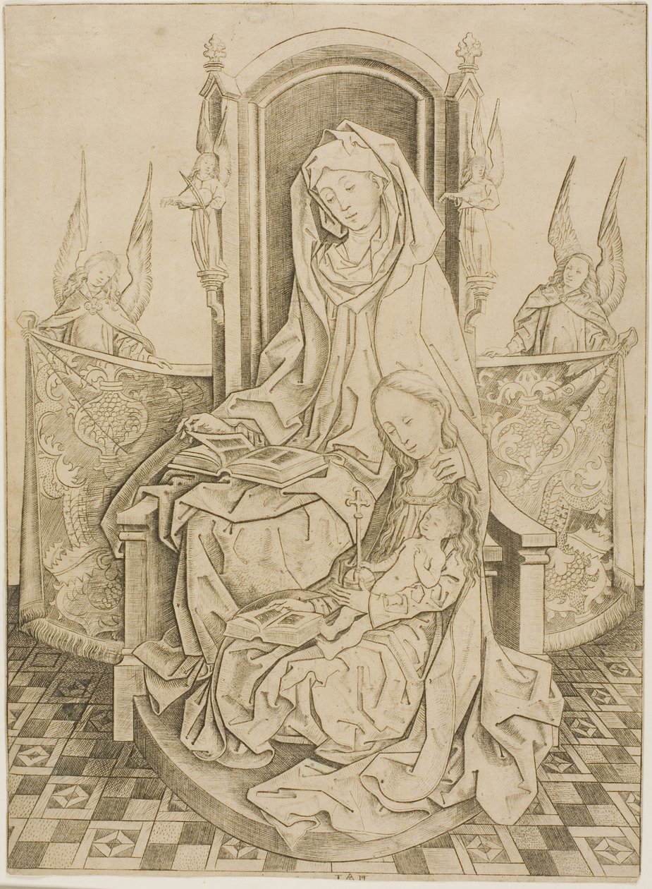 St Anne, Jungfrun och barnet av Master I.A.M. of Zwolle