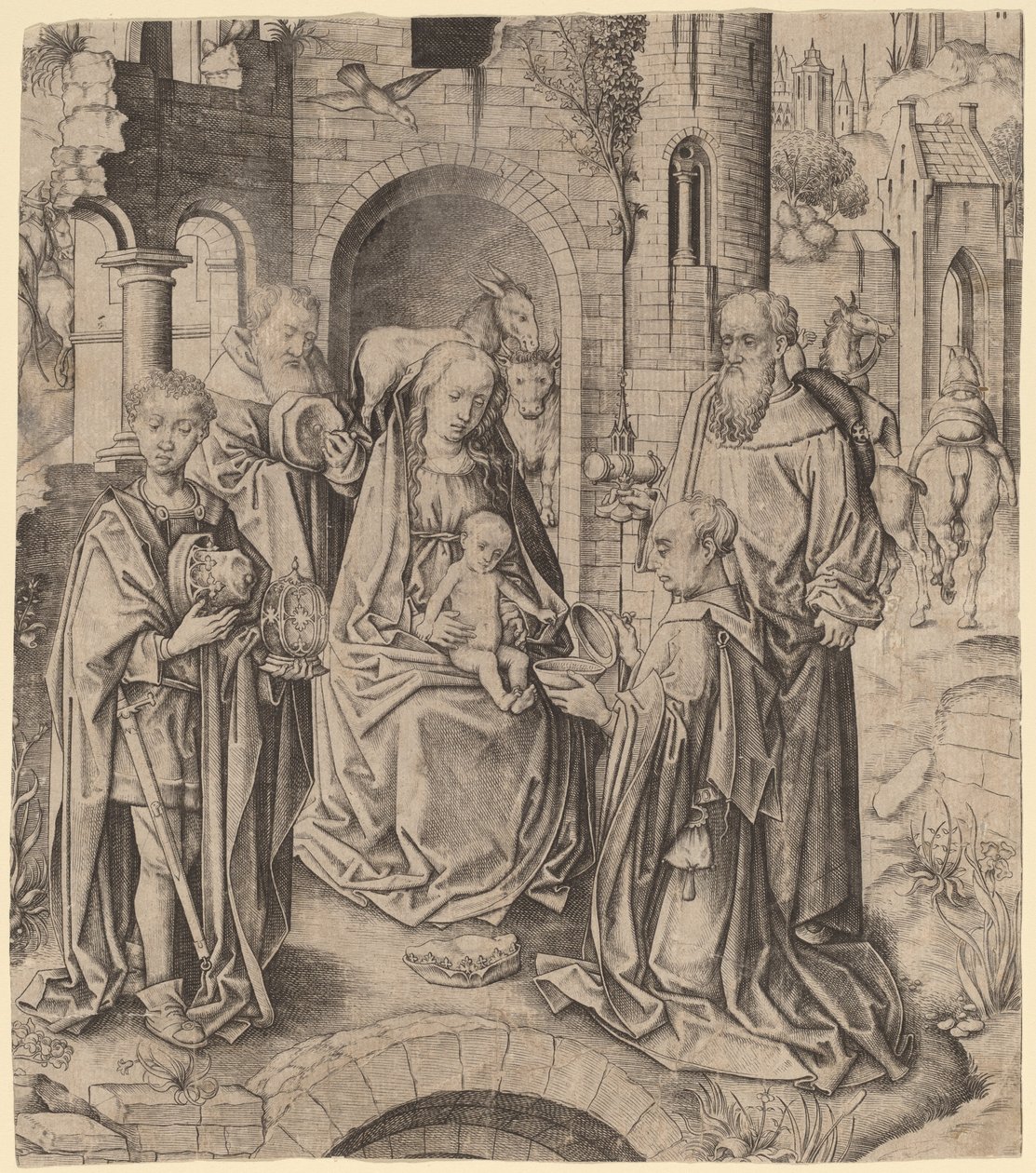 Tillbedjan av Magi av Master I.A.M. of Zwolle