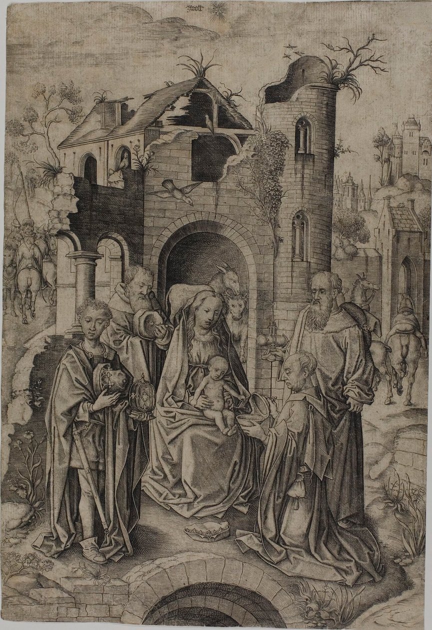 Tillbedjan av Magi av Master I.A.M. of Zwolle