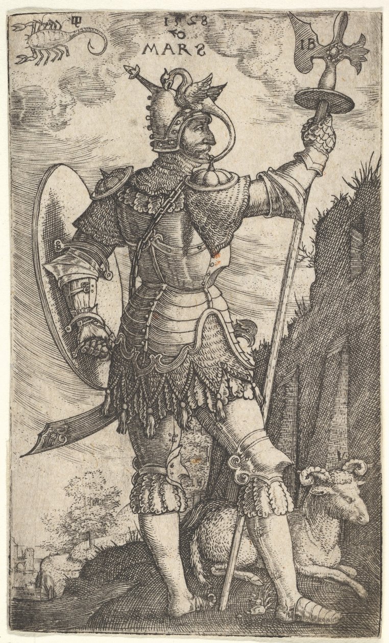 Mars från The Gods Who Preside Over the Planet, 1528. av Master I.B.