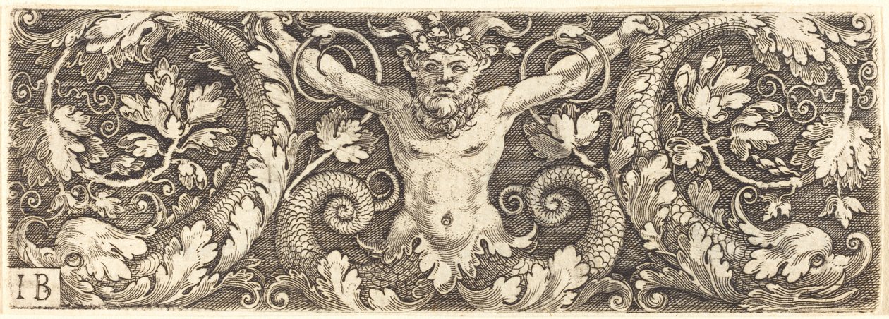 Prydnad med Fantastiska Satyr och delfiner av Master IB
