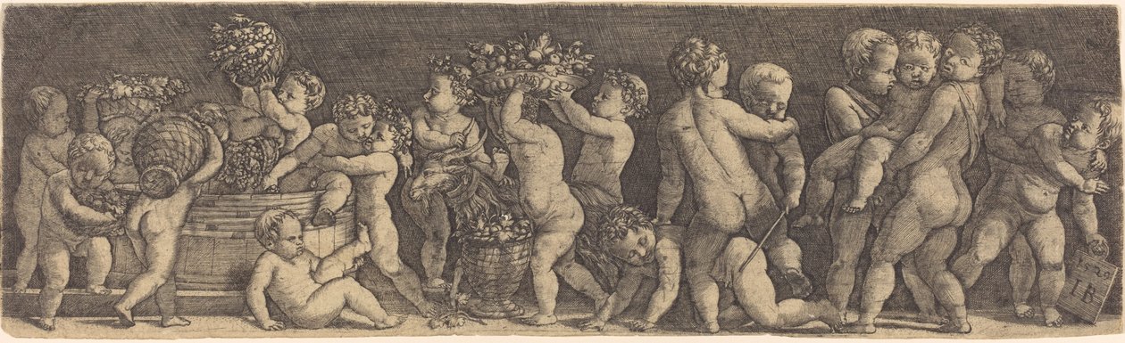Barn som skördar druvor av Master IB after Raphael