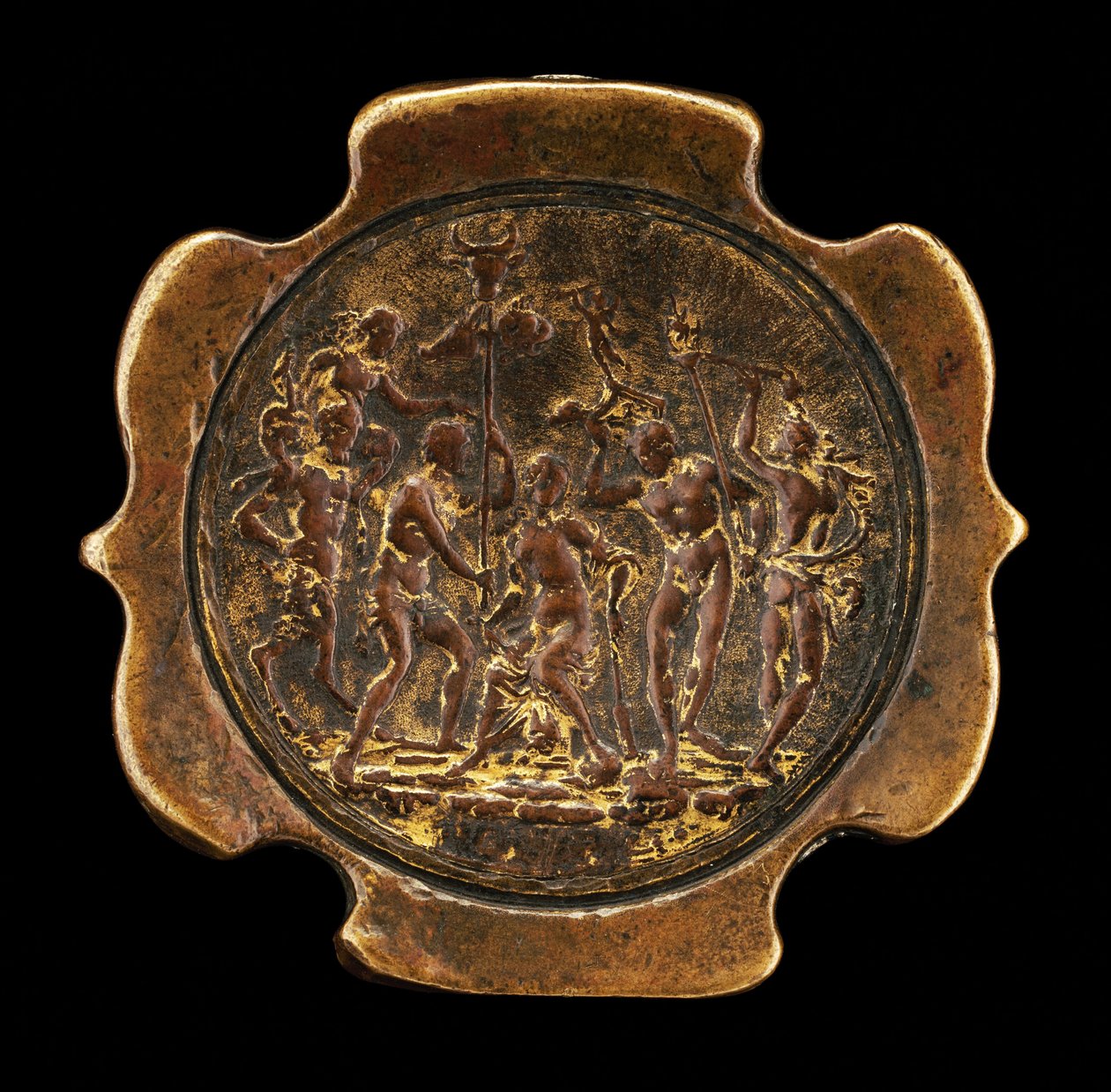 Svärdknöl med infälld plakett av Ariadne [anbringad baksida av stift], andra hälften av 1400-talet. av Master IO.FF.