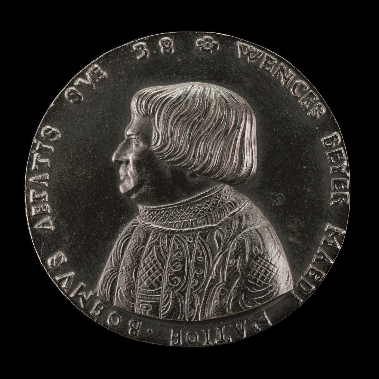 Václav Payer Wenceslaus Beyer, 1488-1537, statsläkare i Böhmen [framsidan], 1526. av Master M.P.