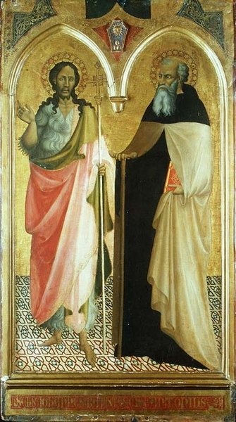St. Johannes Döparen och St. Anthony Abbot (guld markpanel) av Master of 1419