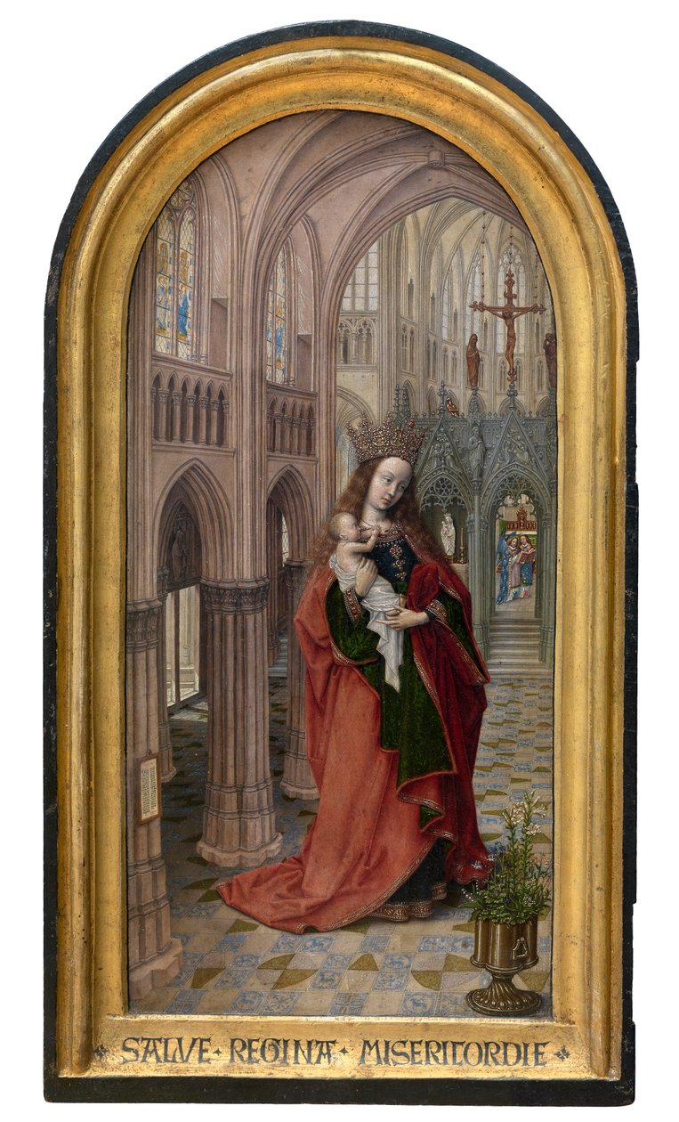 Madonna i kyrkan, ca 1499 (olja på panel) av Master of 1499