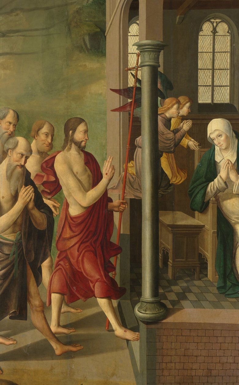 Panel av en altartavla med tvist med läkarna, på verso är Kristi framträdande för sin moder av Master of Alkmaar (attributed to)