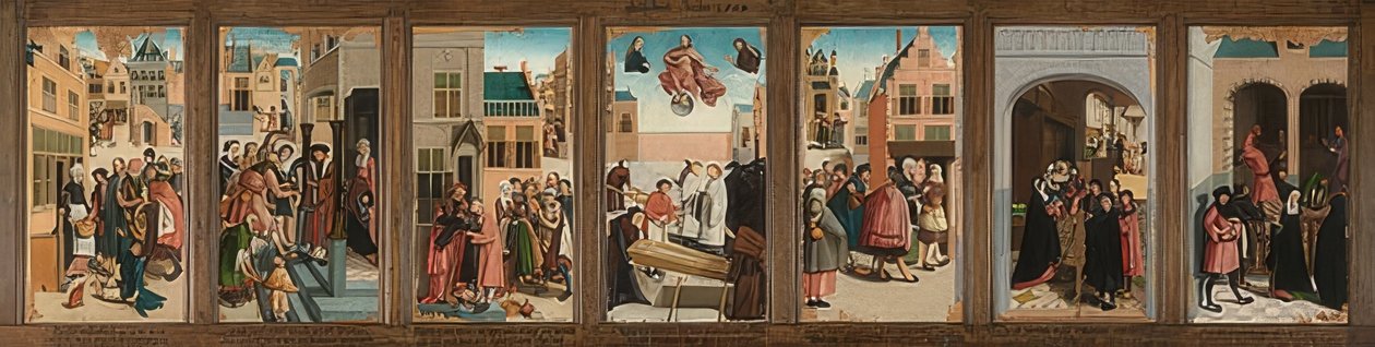 De sju barmhärtighetsverken. 1504 av Master of Alkmaar