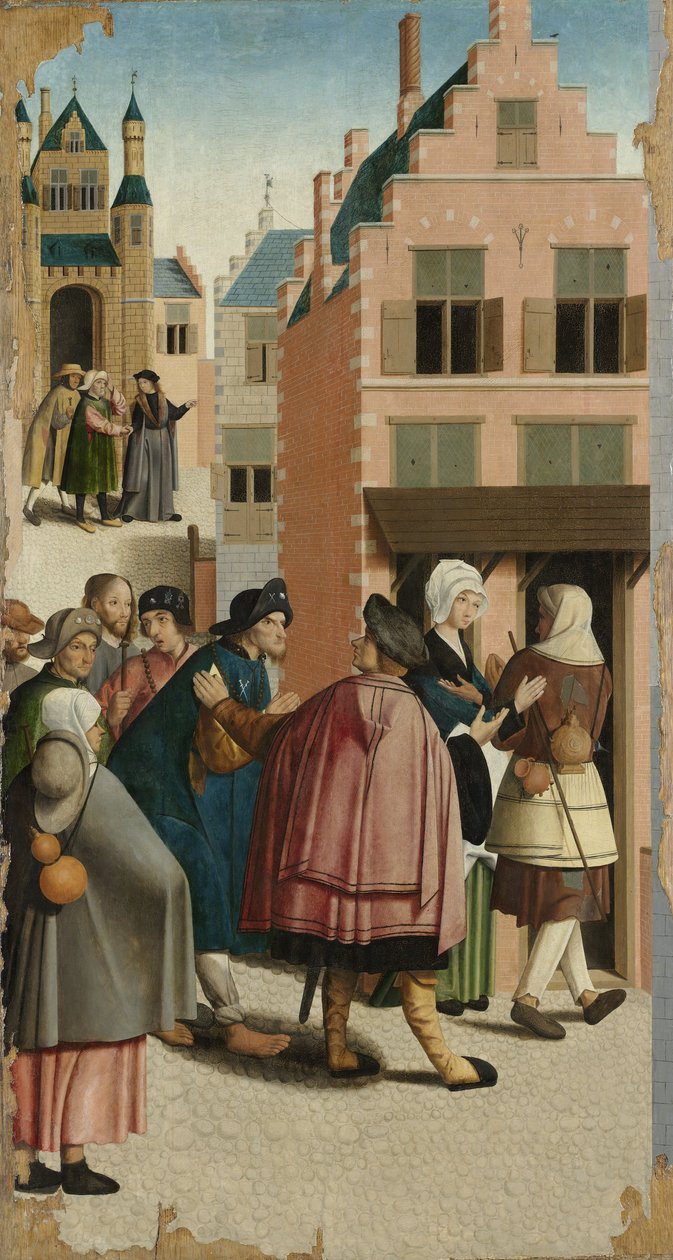 The Seven Works of Mercy: Sheltering the Traveller, 1504 av Master of Alkmaar